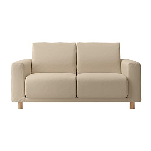 MUJI 44620687 Heathered Beige Cotton Canvas Sofa Body 2 Seater for Urethane Pocket Coil