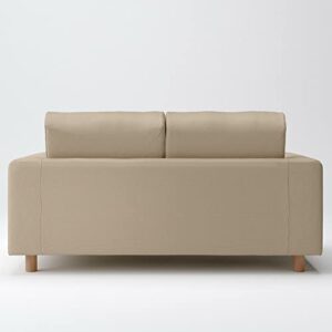 MUJI 44620687 Heathered Beige Cotton Canvas Sofa Body 2 Seater for Urethane Pocket Coil