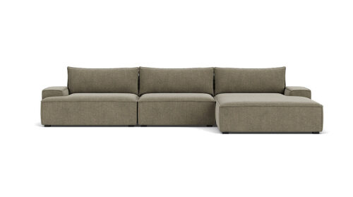 Daphne 3 Seater Chaise Right, Free Sage