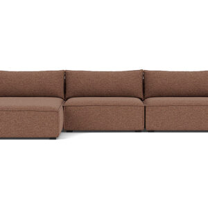 Daphne 3 Seater Chaise Left, Pebble Rust