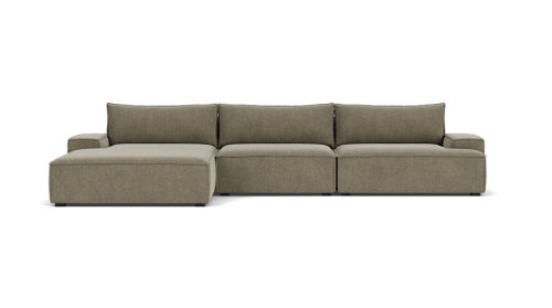 Daphne 3 Seater Chaise Left, Free Sage