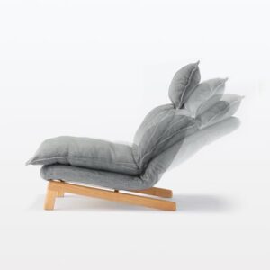 MUJI 12910985 High Back Recliner Sofa. Gray. Width 29.1 x Depth 44.9-53.1 inches (74 x 114-134.5 x 66.5-89.5 cm). 1 Seater. Polyester Plain Weave