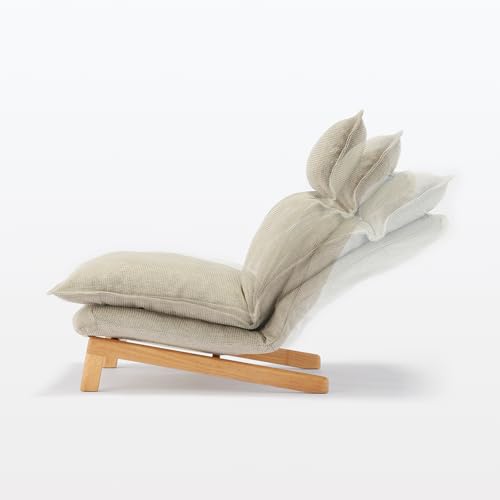 Muji 12910992 High Back Recliner Sofa. Beige. Width 29.1 x Depth 44.9-53.1 inches (74 x 114-134.5 x 66.5-89.5 cm). 1 Seater. Polyester Plain Weave