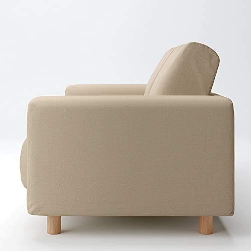 MUJI 44620687 Heathered Beige Cotton Canvas Sofa Body 2 Seater for Urethane Pocket Coil