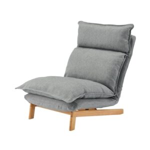 MUJI 12910985 High Back Recliner Sofa. Gray. Width 29.1 x Depth 44.9-53.1 inches (74 x 114-134.5 x 66.5-89.5 cm). 1 Seater. Polyester Plain Weave