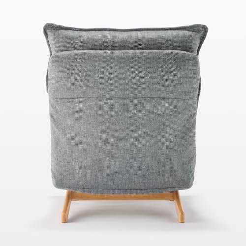 MUJI 12910985 High Back Recliner Sofa. Gray. Width 29.1 x Depth 44.9-53.1 inches (74 x 114-134.5 x 66.5-89.5 cm). 1 Seater. Polyester Plain Weave