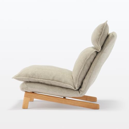 Muji 12910992 High Back Recliner Sofa. Beige. Width 29.1 x Depth 44.9-53.1 inches (74 x 114-134.5 x 66.5-89.5 cm). 1 Seater. Polyester Plain Weave