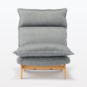 MUJI 12910985 High Back Recliner Sofa. Gray. Width 29.1 x Depth 44.9-53.1 inches (74 x 114-134.5 x 66.5-89.5 cm). 1 Seater. Polyester Plain Weave