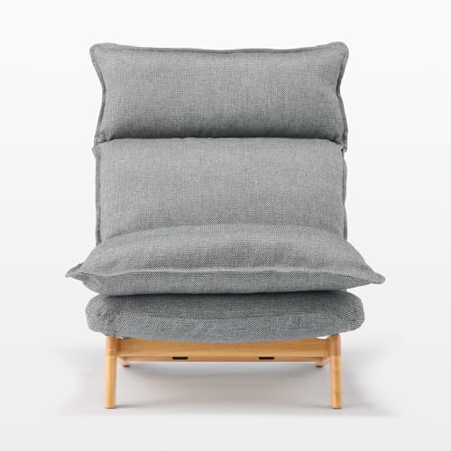 MUJI 12910985 High Back Recliner Sofa. Gray. Width 29.1 x Depth 44.9-53.1 inches (74 x 114-134.5 x 66.5-89.5 cm). 1 Seater. Polyester Plain Weave