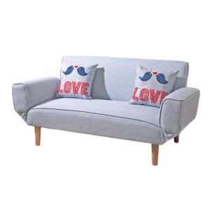Z3 Foldable Lazy Sofa bed for Small Spaces/Fabric Sofa Bed/Double Sofa Chair (Blue)
