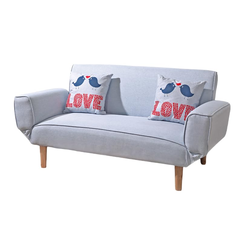 Z3 Foldable Lazy Sofa bed for Small Spaces/Fabric Sofa Bed/Double Sofa Chair (Blue)