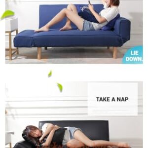 Z3 Foldable Lazy Sofa bed for Small Spaces/Fabric Sofa Bed/Double Sofa Chair (Blue)
