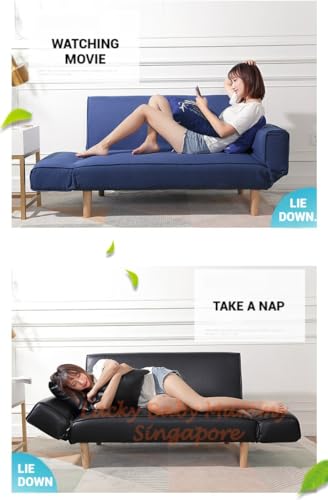 Z3 Foldable Lazy Sofa bed for Small Spaces/Fabric Sofa Bed/Double Sofa Chair (Blue)