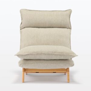 Muji 12910992 High Back Recliner Sofa. Beige. Width 29.1 x Depth 44.9-53.1 inches (74 x 114-134.5 x 66.5-89.5 cm). 1 Seater. Polyester Plain Weave