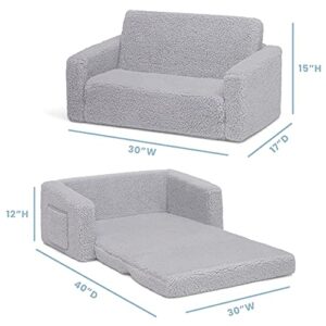 Cozee Flip Out Sherpa Sofa. Grey