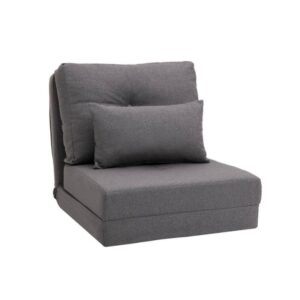 MICAR Convertible Flip Chair. Floor Lazy Sofa. Folding Couch Bed with Adjustable Backrest (Grey)
