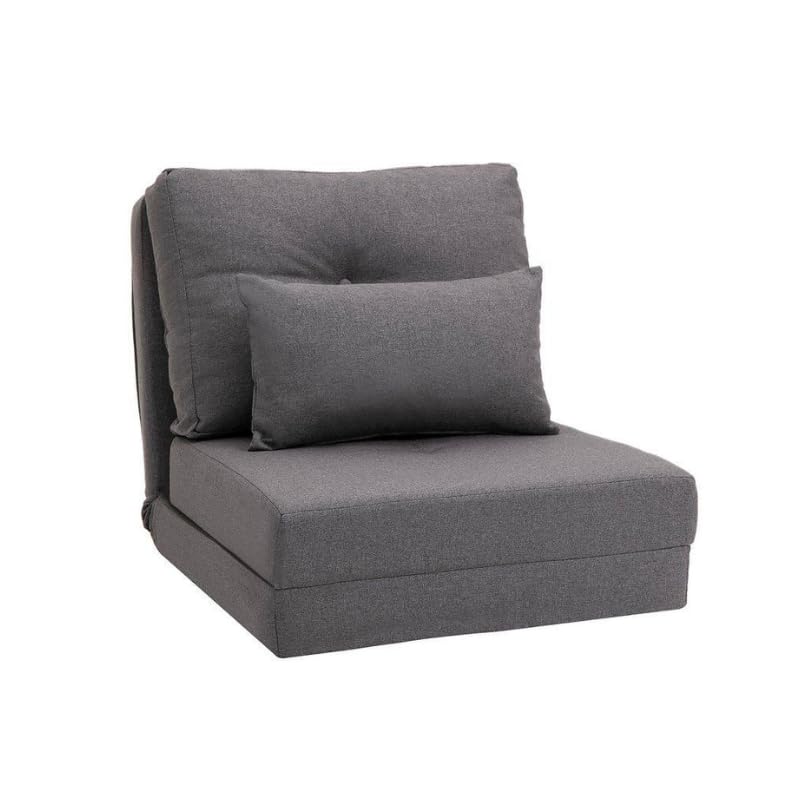 MICAR Convertible Flip Chair. Floor Lazy Sofa. Folding Couch Bed with Adjustable Backrest (Grey)