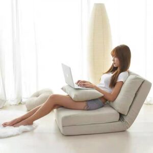 MICAR Convertible Flip Chair. Floor Lazy Sofa. Folding Couch Bed with Adjustable Backrest (Grey)