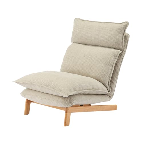 Muji 12910992 High Back Recliner Sofa. Beige. Width 29.1 x Depth 44.9-53.1 inches (74 x 114-134.5 x 66.5-89.5 cm). 1 Seater. Polyester Plain Weave