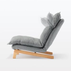 MUJI 12910985 High Back Recliner Sofa. Gray. Width 29.1 x Depth 44.9-53.1 inches (74 x 114-134.5 x 66.5-89.5 cm). 1 Seater. Polyester Plain Weave