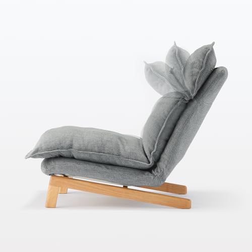 MUJI 12910985 High Back Recliner Sofa. Gray. Width 29.1 x Depth 44.9-53.1 inches (74 x 114-134.5 x 66.5-89.5 cm). 1 Seater. Polyester Plain Weave