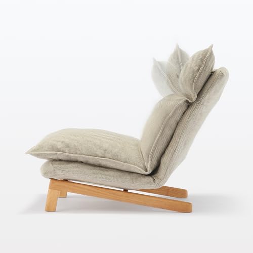 Muji 12910992 High Back Recliner Sofa. Beige. Width 29.1 x Depth 44.9-53.1 inches (74 x 114-134.5 x 66.5-89.5 cm). 1 Seater. Polyester Plain Weave