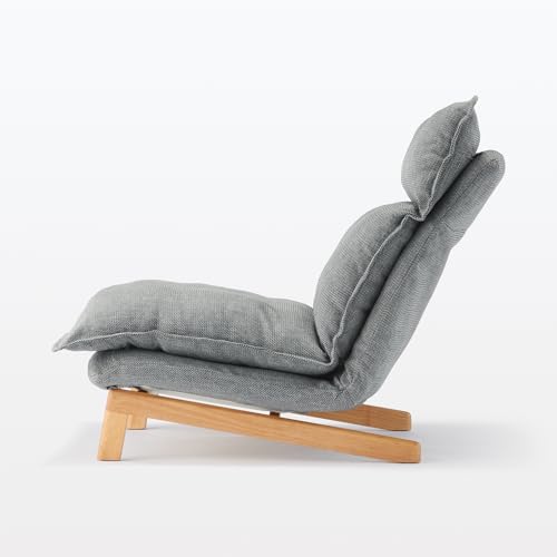 MUJI 12910985 High Back Recliner Sofa. Gray. Width 29.1 x Depth 44.9-53.1 inches (74 x 114-134.5 x 66.5-89.5 cm). 1 Seater. Polyester Plain Weave