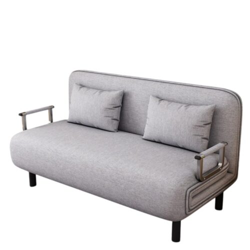 Foldable Velvet Sofa Bed - Multi-functional Single Chair. Lazy Bed. Washable (Grey Fabric 190 * 80 * 26CM)