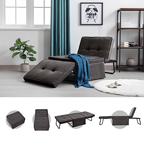 OSJ Sofa Bed. Single. Foldable. 4-Way. Reclining. Stool. Steel Frame. Living Alone. Finished Product. Transform into Various Shapes When Folded.