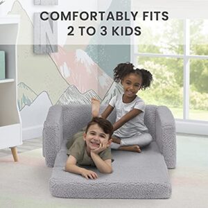 Cozee Flip Out Sherpa Sofa. Grey