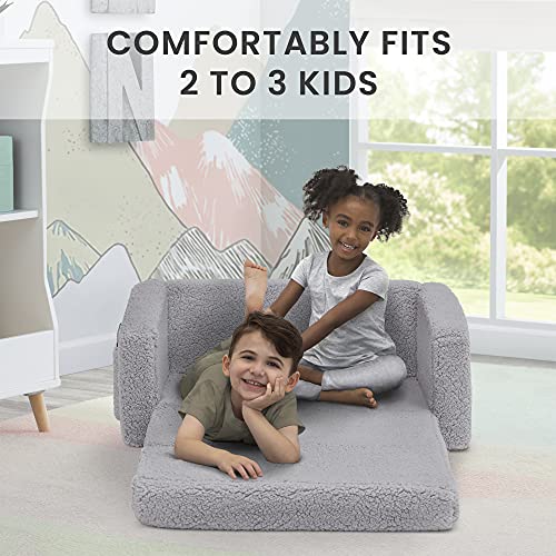 Cozee Flip Out Sherpa Sofa. Grey