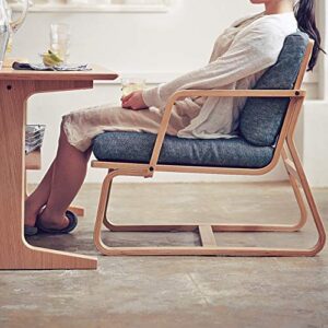 MUJI 82598469 Sofa Chair for Living Room and Dining Room. Oak Wood. Width 21.7 x Depth 30.7 x Height 30.3 inches (55 x 78 x 77 cm)