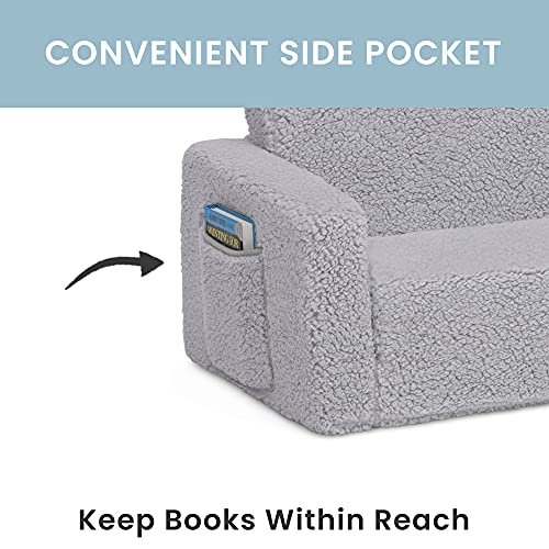 Cozee Flip Out Sherpa Sofa. Grey