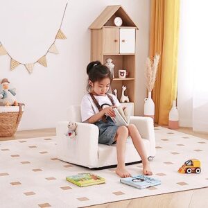 Tiita Kids Sofa. 2-in-1 Kids Sofa Chair. Convertible Children Couch to Lounger. Flip Out Kids Sofa Chair. Toddler Armrest Chair Bed. Folding Kids Play Sofa for Girl or Boy (Beige)