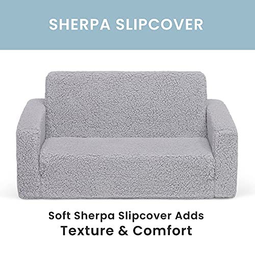 Cozee Flip Out Sherpa Sofa. Grey