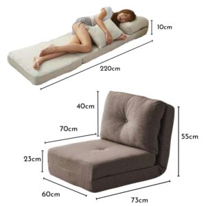 MICAR Convertible Flip Chair. Floor Lazy Sofa. Folding Couch Bed with Adjustable Backrest (Grey)