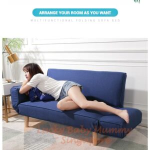Z3 Foldable Lazy Sofa bed for Small Spaces/Fabric Sofa Bed/Double Sofa Chair (Blue)