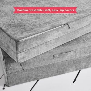 Yourigami Kids and Toddler Play Couch. Convertible Folding Sofa. Durable Foam Modular Design. Mountain Gray