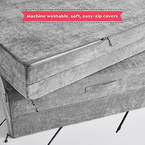 Yourigami Kids and Toddler Play Couch. Convertible Folding Sofa. Durable Foam Modular Design. Mountain Gray