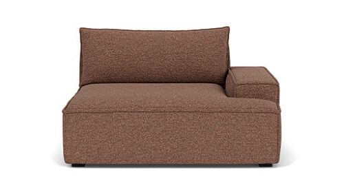 Daphne, Module Couch, 1 Seater Arm Right, Pebble Rust